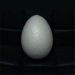 Polystyrene egg, white color, 7 x 11 cm